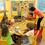 Jewish Religious School students at work